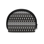 White And Black Knitted Pattern Print Coin Purse
