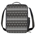 White And Black Knitted Pattern Print Crossbody Lunch Bag