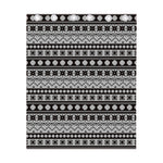 White And Black Knitted Pattern Print Curtain