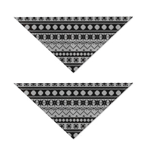 White And Black Knitted Pattern Print Dog Bandana