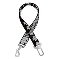 White And Black Knitted Pattern Print Dog Seat Belt