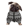 White And Black Knitted Pattern Print Dog Zip Up Jacket