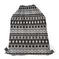 White And Black Knitted Pattern Print Drawstring Bag