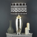 White And Black Knitted Pattern Print Drum Lamp Shade