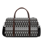 White And Black Knitted Pattern Print Duffle Bag