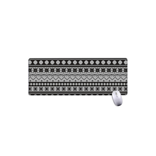 White And Black Knitted Pattern Print Extended Mouse Pad