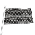 White And Black Knitted Pattern Print Flag