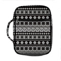 White And Black Knitted Pattern Print Front Pocket Bible Bag