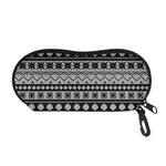 White And Black Knitted Pattern Print Glasses Case