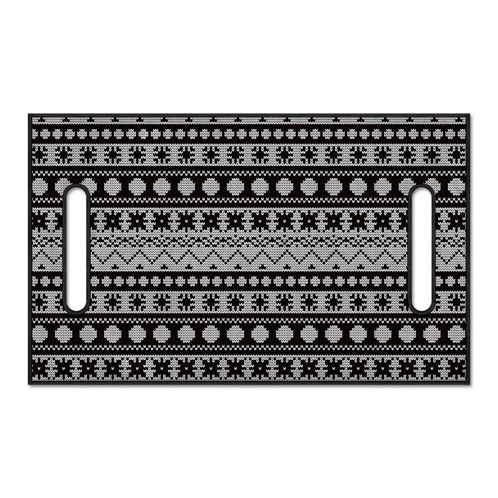 White And Black Knitted Pattern Print Golf Cart Seat Cover