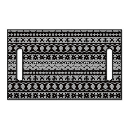 White And Black Knitted Pattern Print Golf Cart Seat Cover