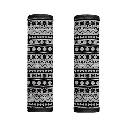 White And Black Knitted Pattern Print Handle Covers