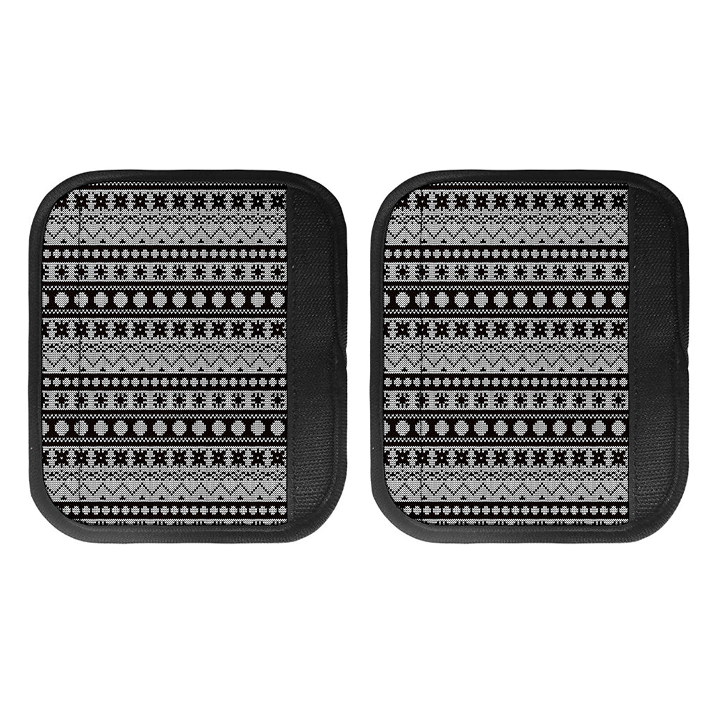 White And Black Knitted Pattern Print Handle Covers