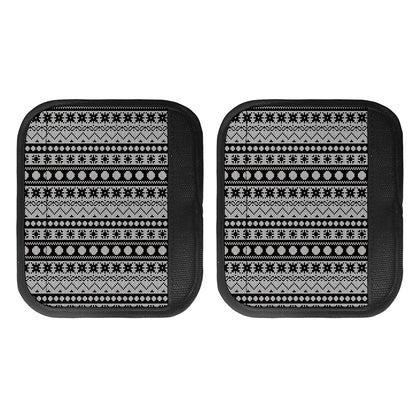 White And Black Knitted Pattern Print Handle Covers