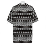 White And Black Knitted Pattern Print Hawaiian Shirt