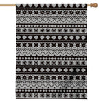White And Black Knitted Pattern Print House Flag