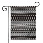 White And Black Knitted Pattern Print House Flag