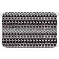 White And Black Knitted Pattern Print Indoor Door Mat