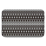 White And Black Knitted Pattern Print Indoor Door Mat