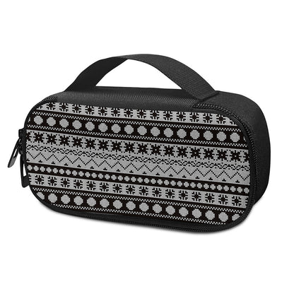 White And Black Knitted Pattern Print Insulin Cooler Travel Case
