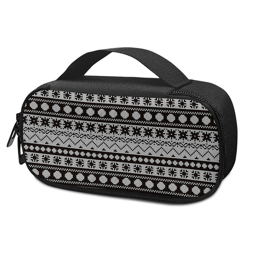 White And Black Knitted Pattern Print Insulin Cooler Travel Case