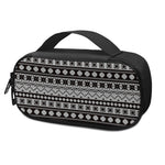 White And Black Knitted Pattern Print Insulin Cooler Travel Case
