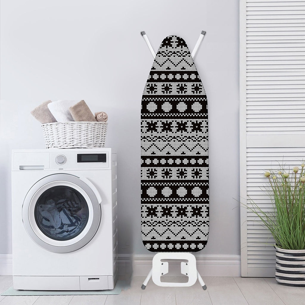 White And Black Knitted Pattern Print Ironing Board Cover