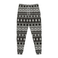 White And Black Knitted Pattern Print Jogger Pants