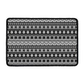White And Black Knitted Pattern Print Kitchen Mat