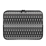 White And Black Knitted Pattern Print Laptop Sleeve