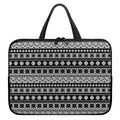 White And Black Knitted Pattern Print Laptop Sleeve With Handle