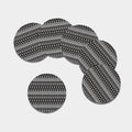 White And Black Knitted Pattern Print Leather Coaster Set