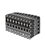 White And Black Knitted Pattern Print Leather Tissue Box Cover