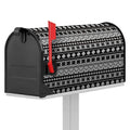 White And Black Knitted Pattern Print Mailbox Cover