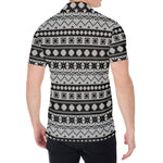 White And Black Knitted Pattern Print Men's Shirt