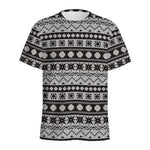 White And Black Knitted Pattern Print Men's Sports T-Shirt