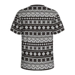 White And Black Knitted Pattern Print Men's Sports T-Shirt
