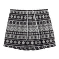 White And Black Knitted Pattern Print Mesh Shorts