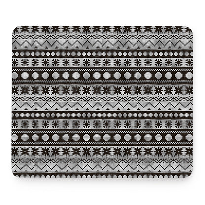 White And Black Knitted Pattern Print Mouse Pad