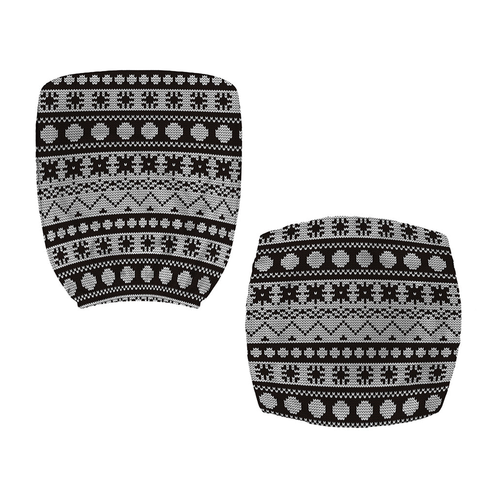 White And Black Knitted Pattern Print Office Chair Cover