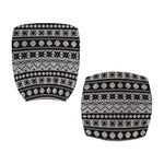 White And Black Knitted Pattern Print Office Chair Cover