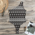 White And Black Knitted Pattern Print One Shoulder Bodysuit