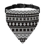 White And Black Knitted Pattern Print Over The Collar Dog Bandana