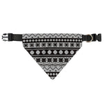 White And Black Knitted Pattern Print Over The Collar Dog Bandana