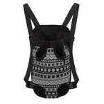 White And Black Knitted Pattern Print Pet Carrier Backpack