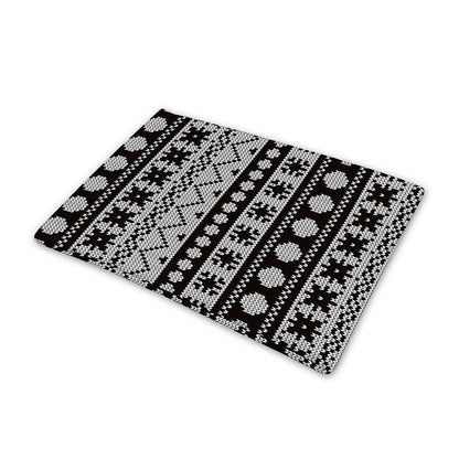 White And Black Knitted Pattern Print Pet Cooling Mat Cover