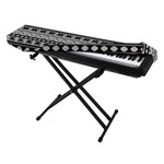 White And Black Knitted Pattern Print Piano Keyboard Cover