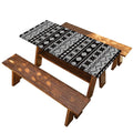 White And Black Knitted Pattern Print Picnic Table Cover