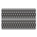 White And Black Knitted Pattern Print Polyester Doormat