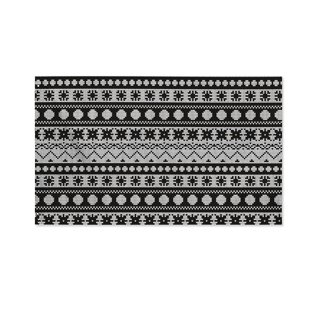 White And Black Knitted Pattern Print Polyester Flag